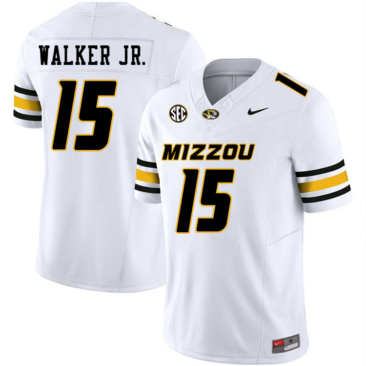 Men #15 Johnny Walker Jr. Missouri Tigers College Football Jerseys Stitched-White